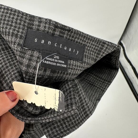 SANCTUARY NWT Evereve Chcarcoal Plaid Soho Trouser Pant // 26 - Picture 11 of 11